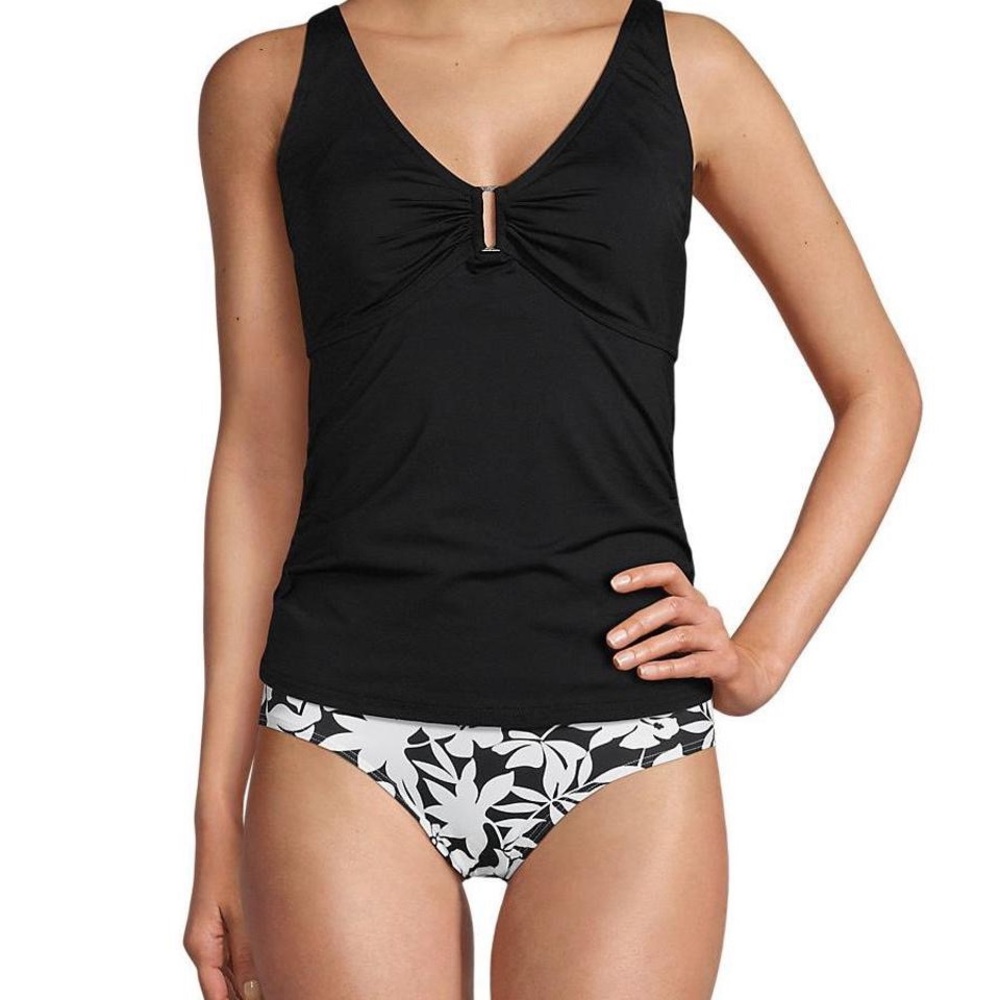 Lands' End Black Tankini Top